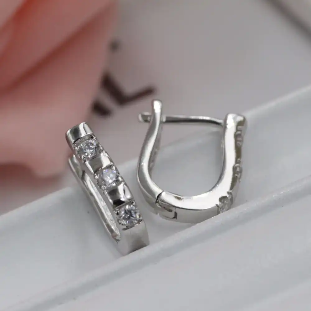2017 Бесплатная доставка, ювелирные изделия из 925 стерлингового серебра, одна микро-инкрустация серебряные серьги с цирконием, циркониевые серьги с покрытием для женщин