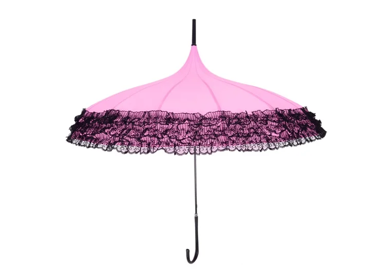 US $210.00 20pcs 14 Colors Pagoda Umbrella Longhandle Princess Lace Fancy Sunny and Rainy Umbrellas Lady Parasols