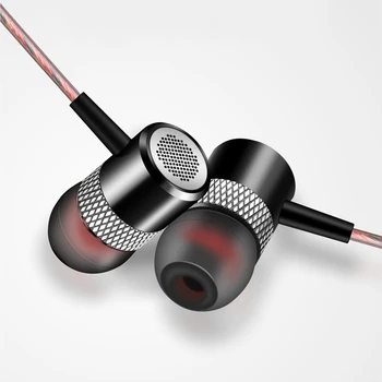 

Professional Original Earphone Headset Stereo Handsfree Quality In-ear Metal Super Bass Earbuds Head phone for iphone Samsung