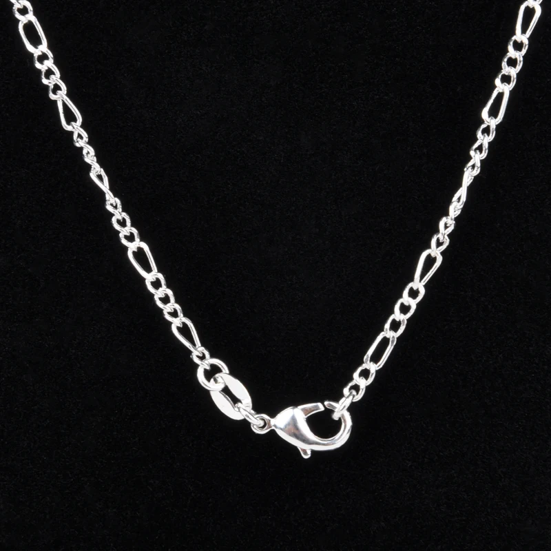 Shellhard Fashion Making Jewelry Vintage Silver Plated Water Wave Chain Figaro Flat Bead Chain Necklace Femme Bijoux 16-30inch