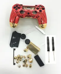 PS4 полный набор Корпус случае Хром золотой красный корпус крышка протектор Замена для PS4 Playstation 4 контроллер ж/винт драйвер