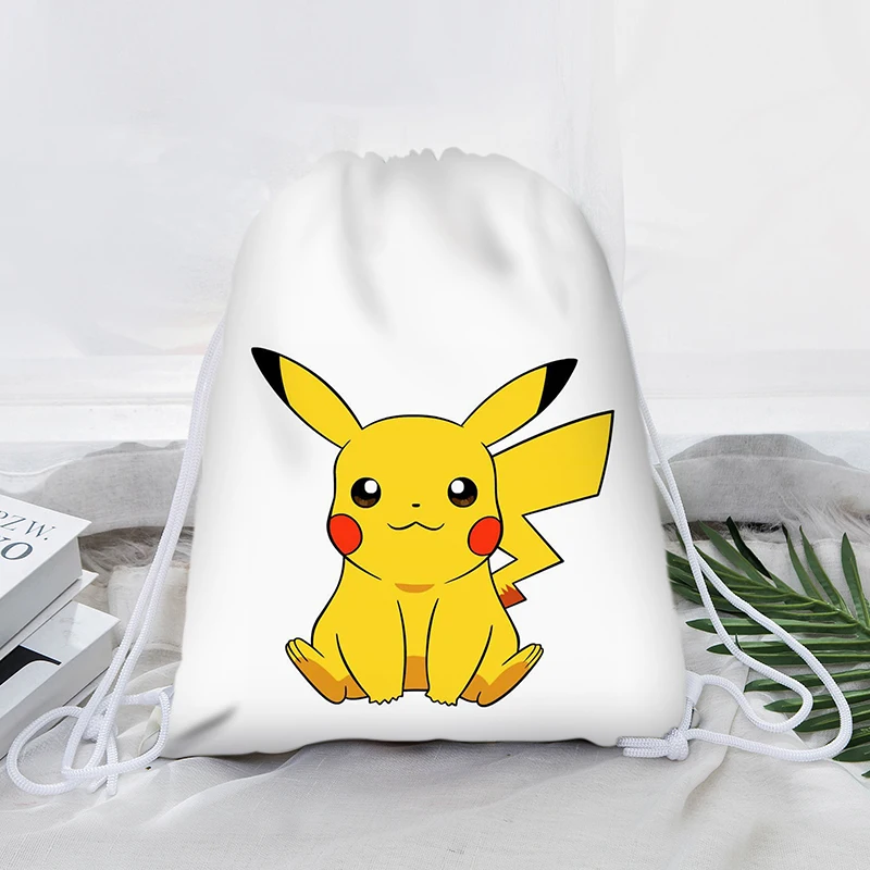 

Kawaii Cute Cartoon Pokeball Fashion Drawstring Bag Anime Printed Drawstring Backpacks Kids Daily Casual Girl's Knapsack