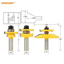 DIY Woodworking Tools 1/2″ Shank Rail & Stile w/ Backcutter Panel Raiser 3 Bits Router Bit Set Woodwork Cutter Tools