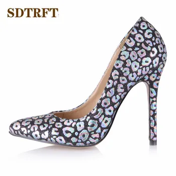 

SDTRFT Plus:35-42 43 Spring/Autumn zapatos mujer 12cm Thin High-Heeled wedding Pointed Toe shoes woman sexy Crossdresser pumps