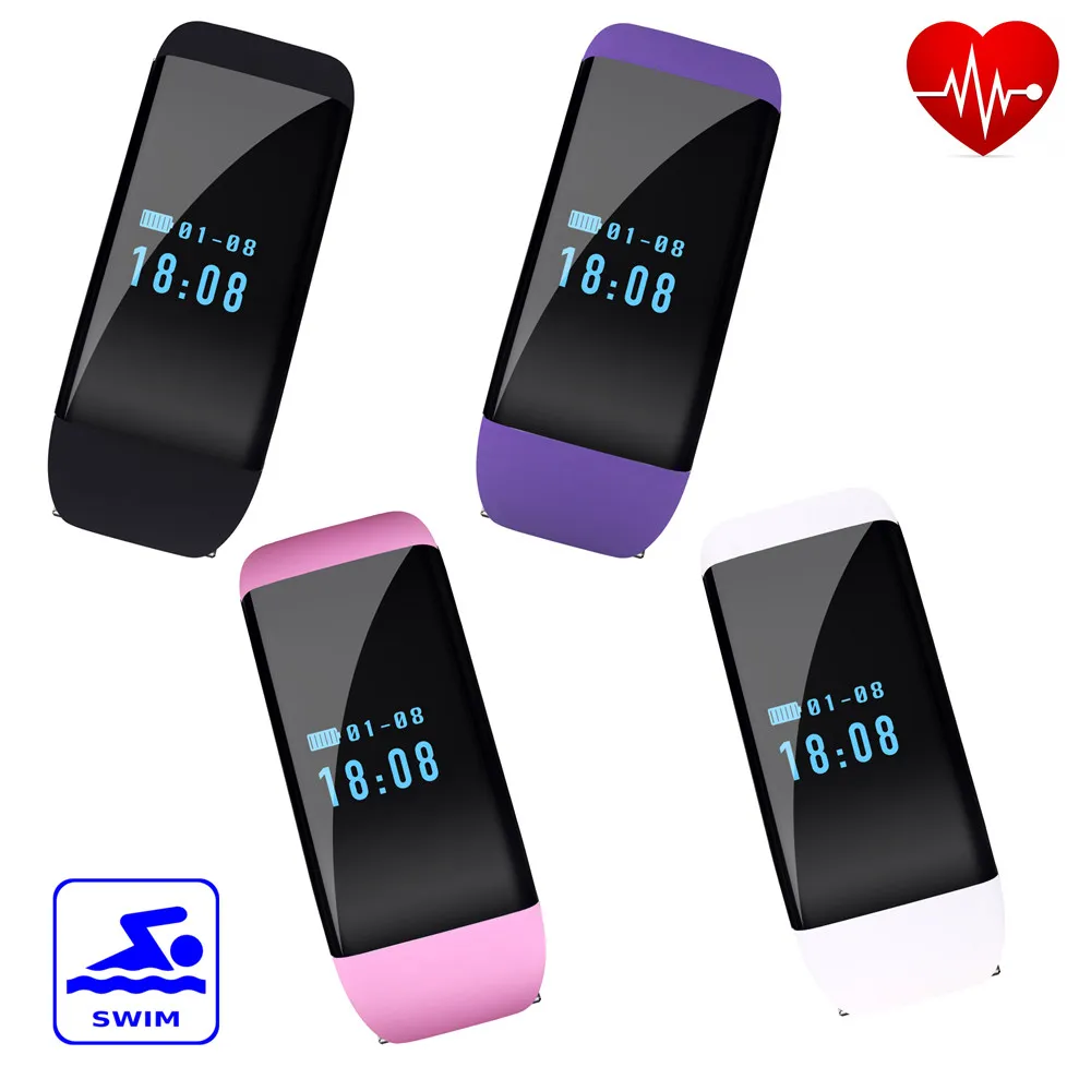 Original DFit D21 Heart Rate Monitor Smartband Waterproof Swim Smart Band Bracelet Health Fitness Tracker for