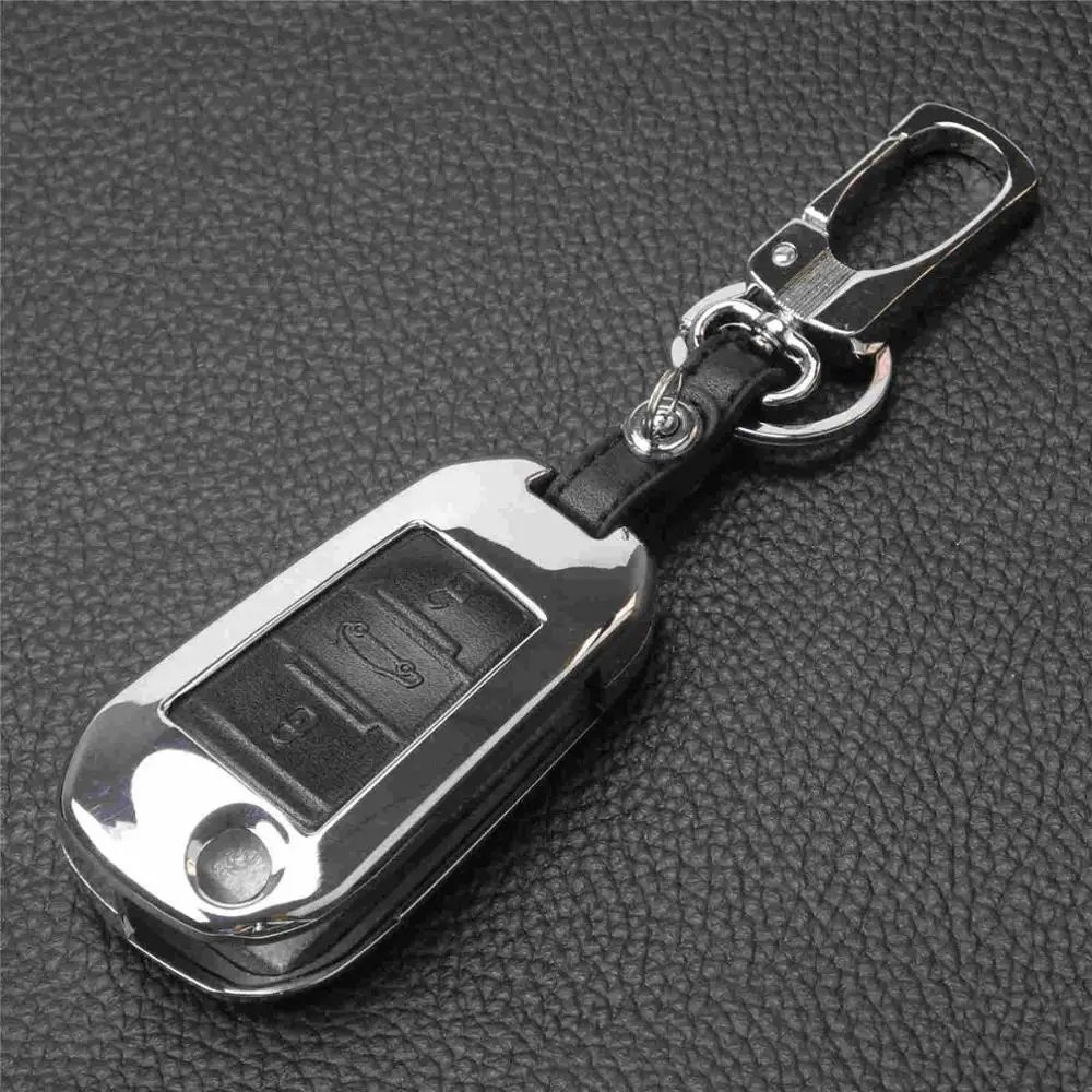 Цинк+ кожа дистанционного 3B ключ крышка чехол для peugeot 2008 308 3008 508 4008 408 для Citroen C5 C6 C4L кактус C3XR DS5L Elysee - Название цвета: black