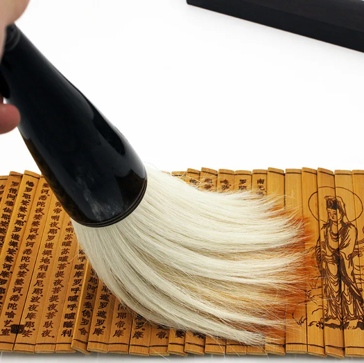 Негабаритная кисточка ручка бык рогом Penholder Китайская традиционная каллиграфия ручка профессиональная живопись супер большой размер ласка щетка для бритья