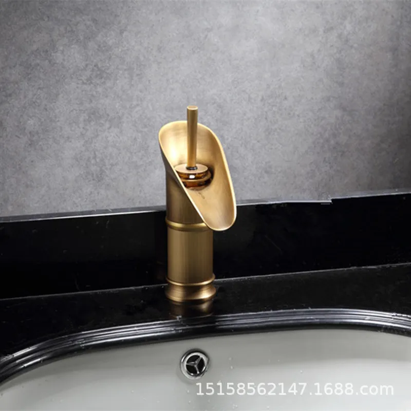 European antique copper table above basin faucet + 60cm tube , brass hot and cold mixer faucet short/ tall European antique copper table above basin faucet + 60cm tube , brass hot and cold mixer faucet short/ tall