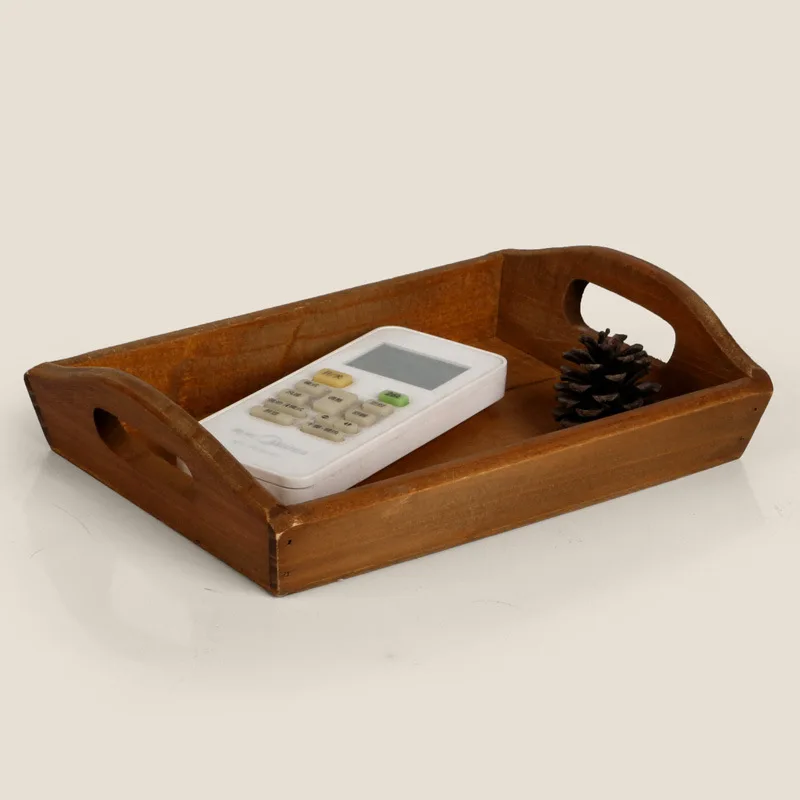 

1PC Table Storage Box Wooden Storage Tray Tea Tray Coin Stationery Holder Household Items Decoration Home Decoration EJL 0911