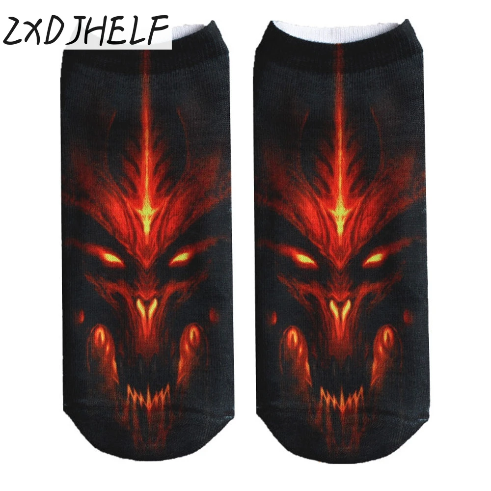 

ZXDJHELF Hot Unisex 3D Printed Skeleton Socks Cute Animal Low Cut Ankle Socks Funny Cotton Hosiery Casual Socks Women S0079