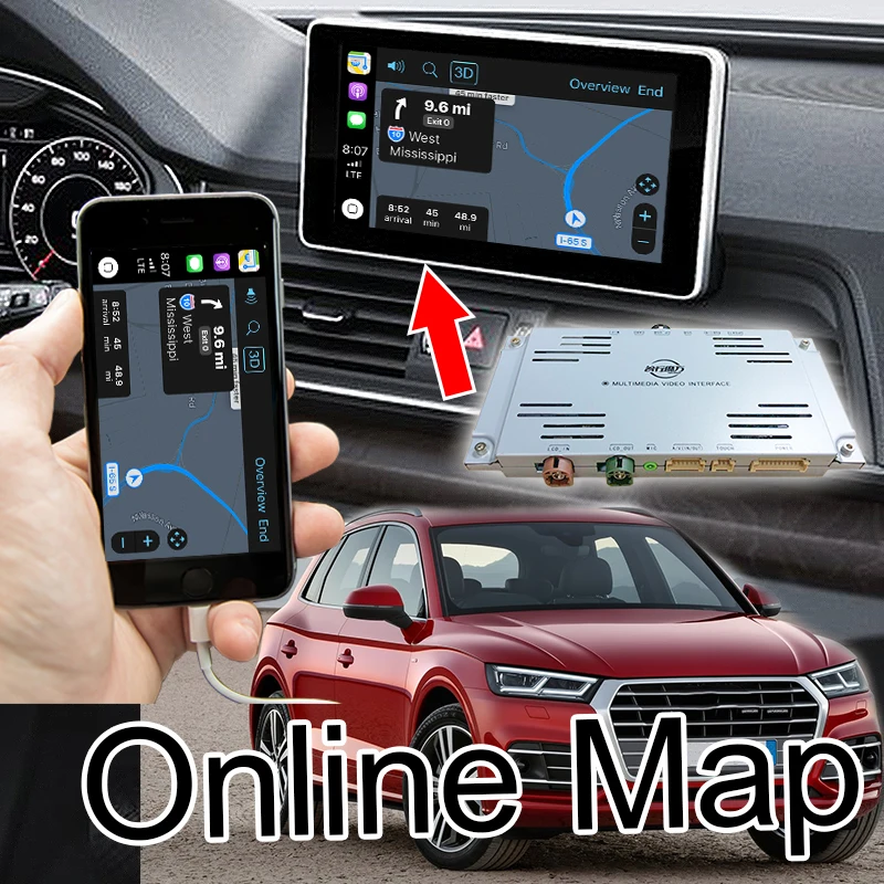 Plug & Play Авто Play/carplay бокс интерфейса для 2013 2018 AUDI A8 A6 Q7 3GMMI с командой Waze Siri