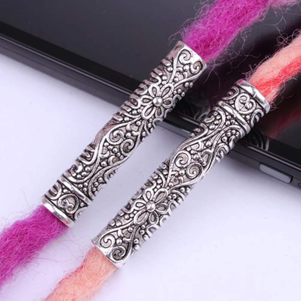 

10 Pcs Gifts Fashion Accessories Necklace Dreadlock Cuffs Braid Beads DIY Bracelet Alloy Salon Pendant Decoration Beard Tubes