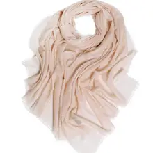 Кашемировый однотонный шарф с кисточками из мягкой пашмины для женщин высокого качества