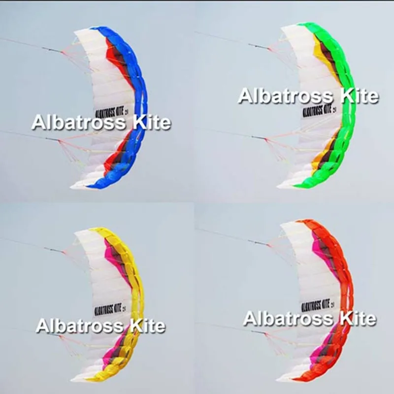 

free shipping large power soft kite with control bar dual line kitesurfing albatross kite factory weifang kite parafoil 2.6m
