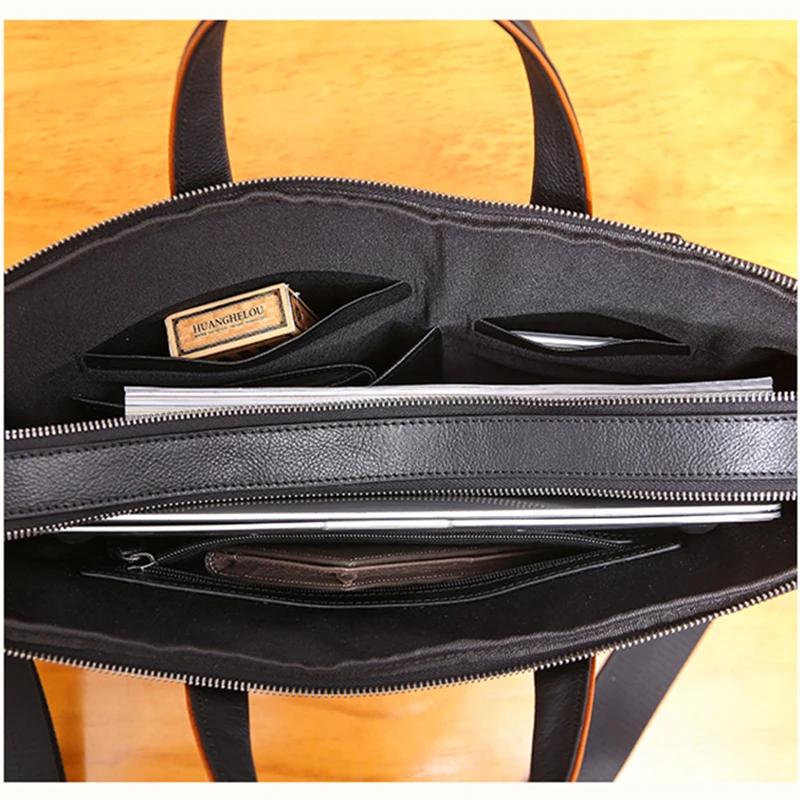 AETOO Men's handbag leather business casual single shoulder bag large capacity head layer cowhide computer Briefcase