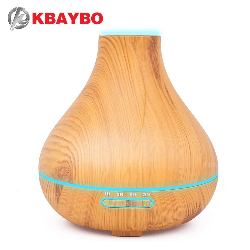 

400ml aromatherapy essential diffuser 7 LED color options ultrasonic air humidifier atomizer wood grain cool mist maker for home