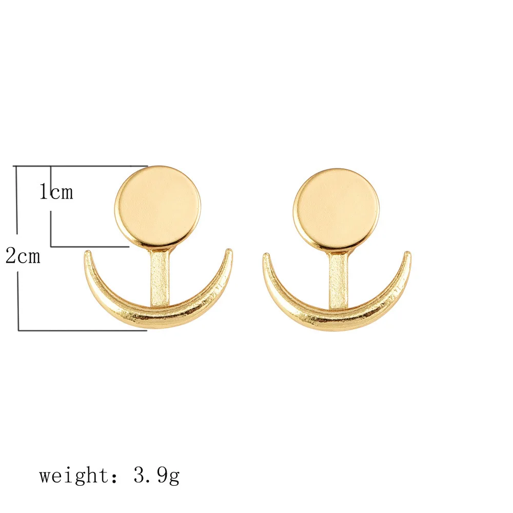 2 шт./компл. минималистский круглое лунное ожерелье золотые серьги-гвоздики в виде капель с кристаллами в форме Для женщин милые дамы круг полумесяц небольшой золотыми заклепками, шерсть