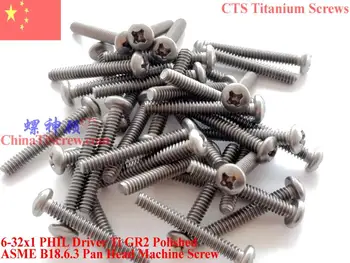 

Titanium screws 6-32x1 Pan Head 2# Phillips Driver Ti GR2 Polished 50 pcs
