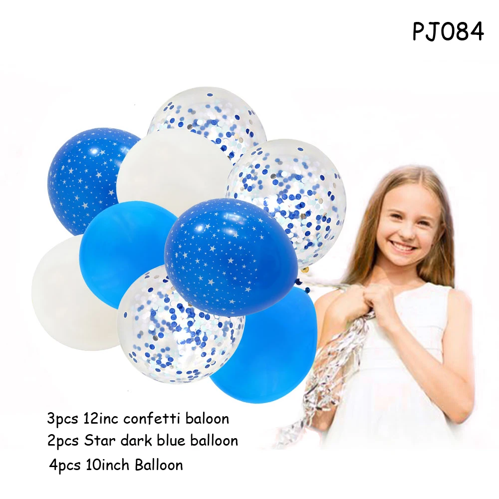Первый день рождения мальчик воздушные шары День рождения украшения Дети конфетти синие шары ребенок душ мальчик papr гирлянда буквы воздушные шары - Цвет: PJ084  balloon