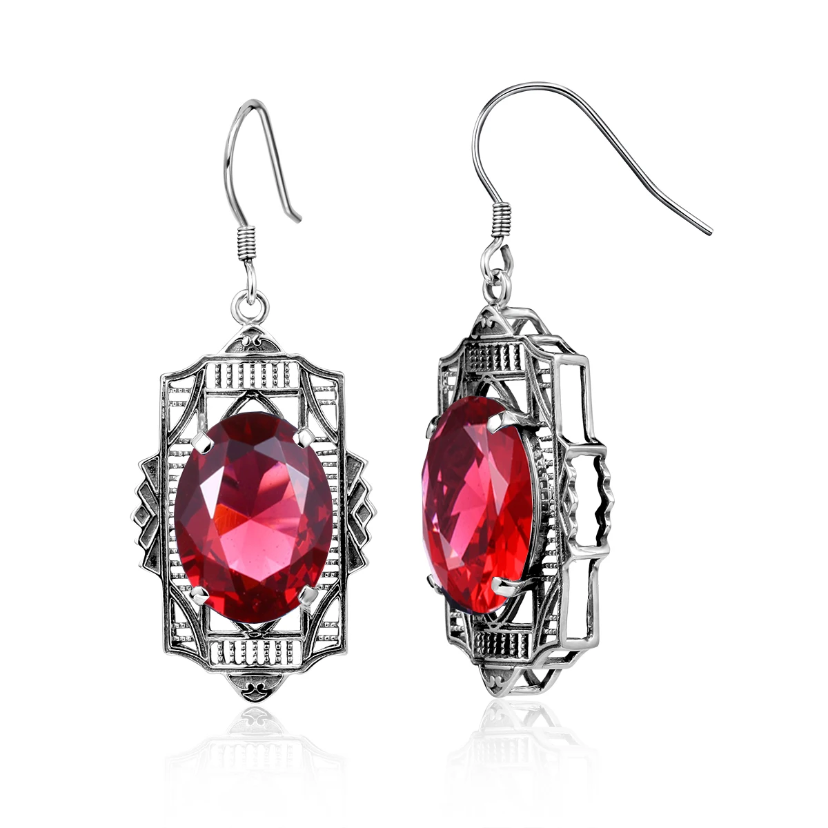 

Fashion Women Earrings Charm 925 Sterling Sliver Jewelry Earring Created Emerald Ruby Topaz Stone Party Wedding Earring Vintage