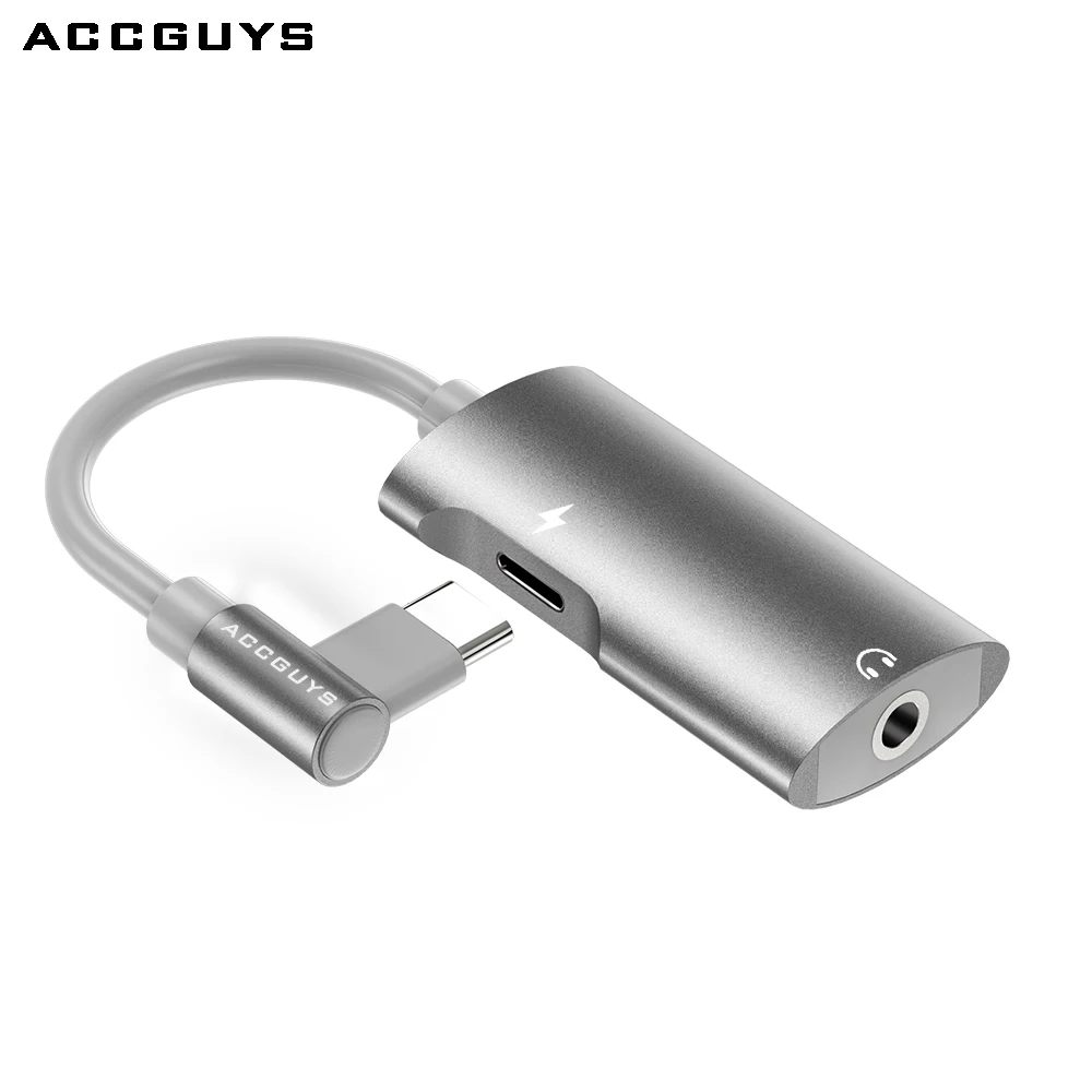 ACCGUYS Тип usb C до 3,5 мм Наушники Адаптер для huawei P20/коврики 10/Pro Нубия Moto Z Aux аудио зарядный кабель музыка конвертер звонков - Цвет: Silver