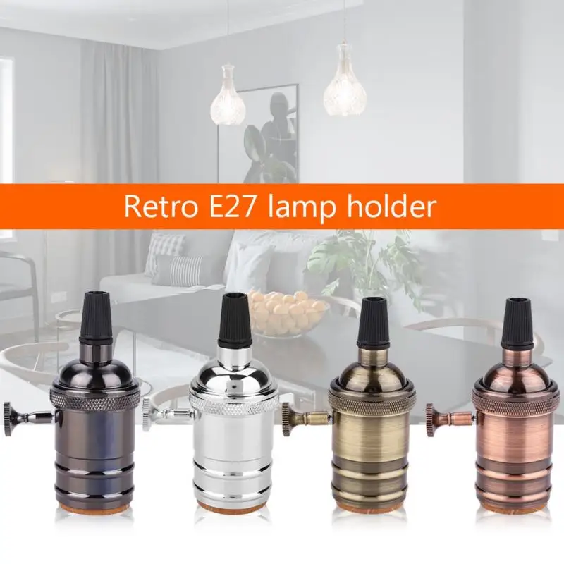 

Retro E27 Socket Universal Lamp Holder Base Wall Mounted Hanging Light Socket Base Adapter Pendant Bulb Light Screw Socket