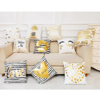 

Classic hot stamping pillowcase Modern minimalist car pillow sofa cushion Removable and washable No filler