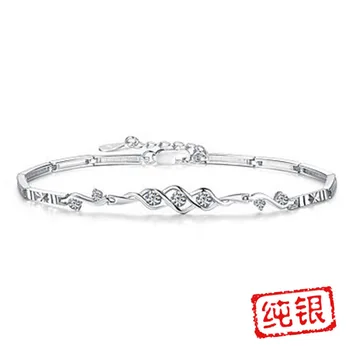 

Fashion Angel Heart 925 Silver Bracelet Gifts Sterling Silver Korean Women Handwear Bracelet Wholesale Jewelry with Box