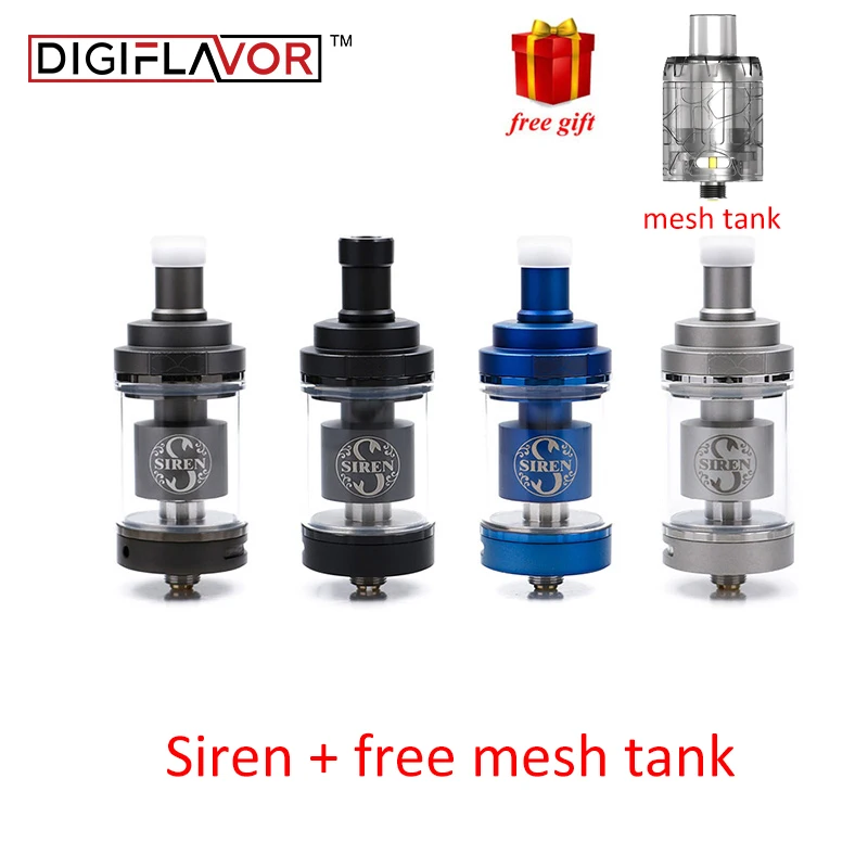 

Free gift Digiflavor Siren V2 GTA MTL Tank 22mm siren 2 Version 2ml Tank Atomizer Airflow Adjustment upgraded siren 22 MTL tank