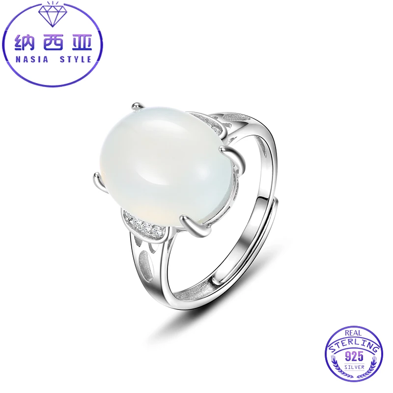 

Elegant Oval Serpentine Adjustable Ring For Women Gemstone Luxury Fine Jewerlry 925 Sterling Silver Prong Setting
