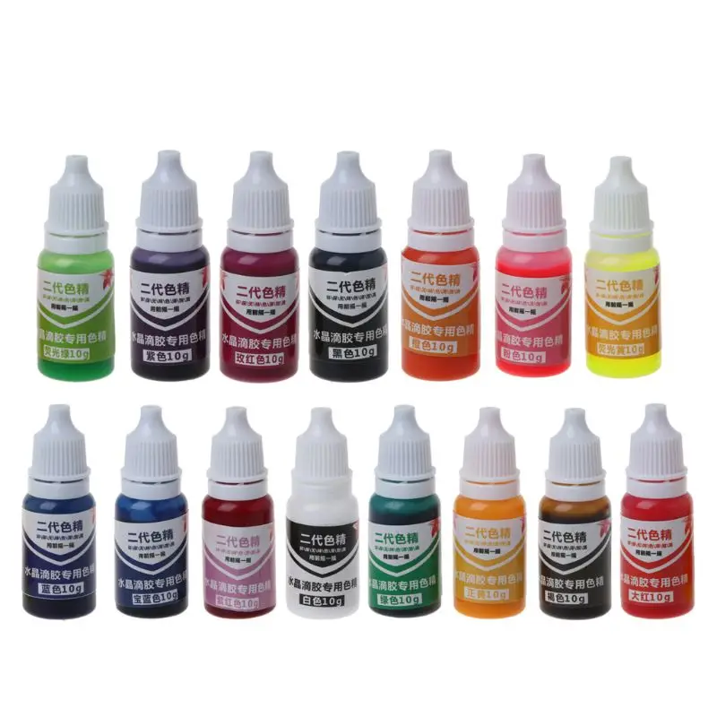 

10ml 15 Color Epoxy UV Resin Colorant Jewelry Liquid Pigment Bath Bomb Soap Dye