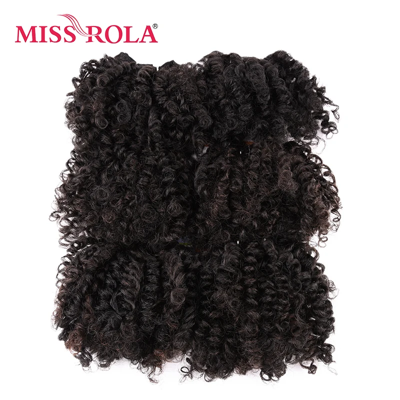 Miss Rola 6pcs/lot Curly Synthetic Hair Extensions 100g Sew In Hair Weave Kanekalon Fiber Double Weft Bundles