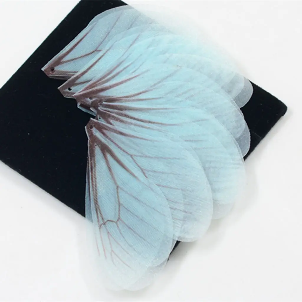 50pcs Cloth Fashion Dragonfly Wing Charms for Women Earrings Pendant Jewelry