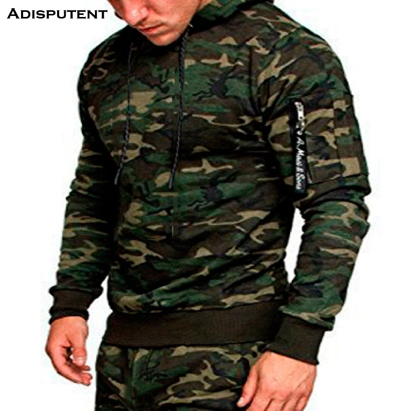 

Adisputent Men's Casual Hooded Camouflage Print Long Sleeve Sweatershirt Spring Autumn Pullover Patchwork Hoodie sudadera hombre