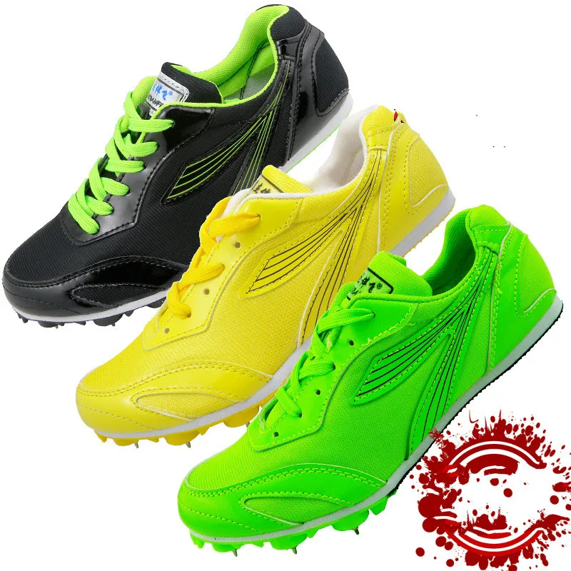 

Track and field sports nail shoes 2019 new breathable mesh cloth female middle and short running shoes light student men's shoes