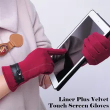 Для женщин и модная одежда для девочек зимние теплые кроссовки 2 пальца Сенсорный экран перчатки для езды на велосипеде, детская зимняя куртка из вельвета и хлопка, искусственная кожа; с бабочкой дизайн