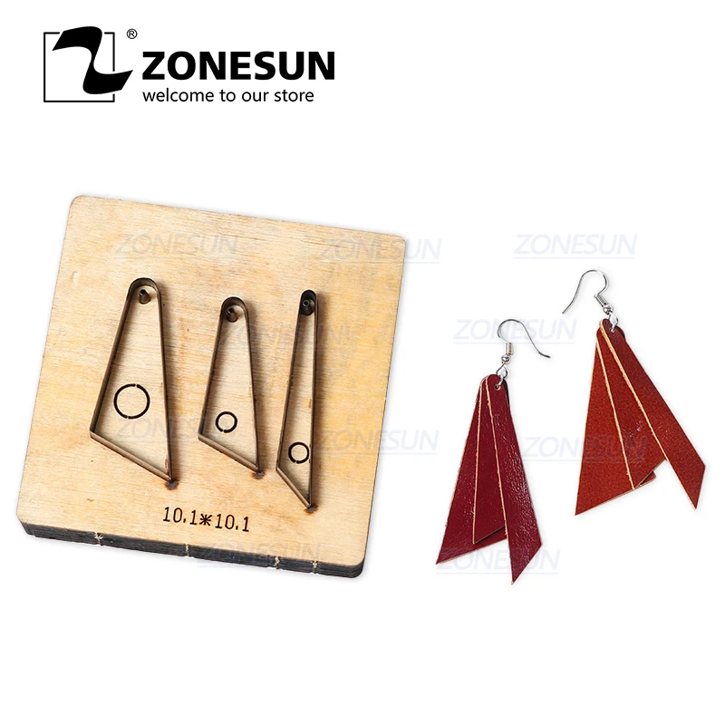 

ZONESUN H3 DIY Custom Cutter Leather Earring Cutting Die Leather Cut Out Earring For Steel Rule Die Cutting Machine Press Tools