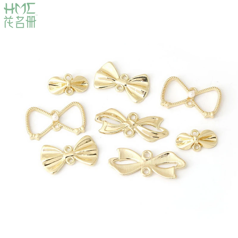 

10pcs Bow Tie Golden Plating Hole size 1.5mm Metal Charm Pendants Alloy Jewelry Findings DIY Crafts