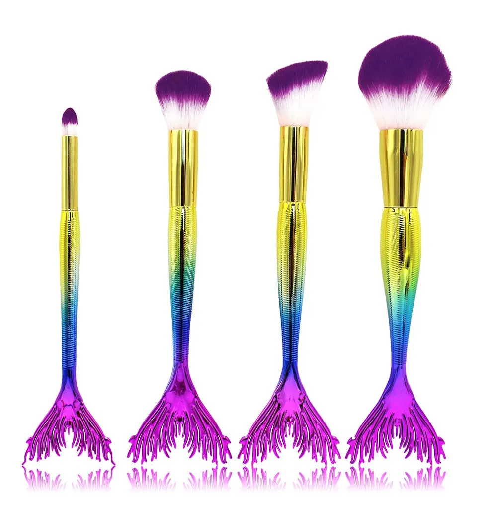 

4PCS Make Up Foundation Eyebrow Eyeliner Blush Cosmetic Concealer Brushes Makeup Brushes set Professional with case 8W5