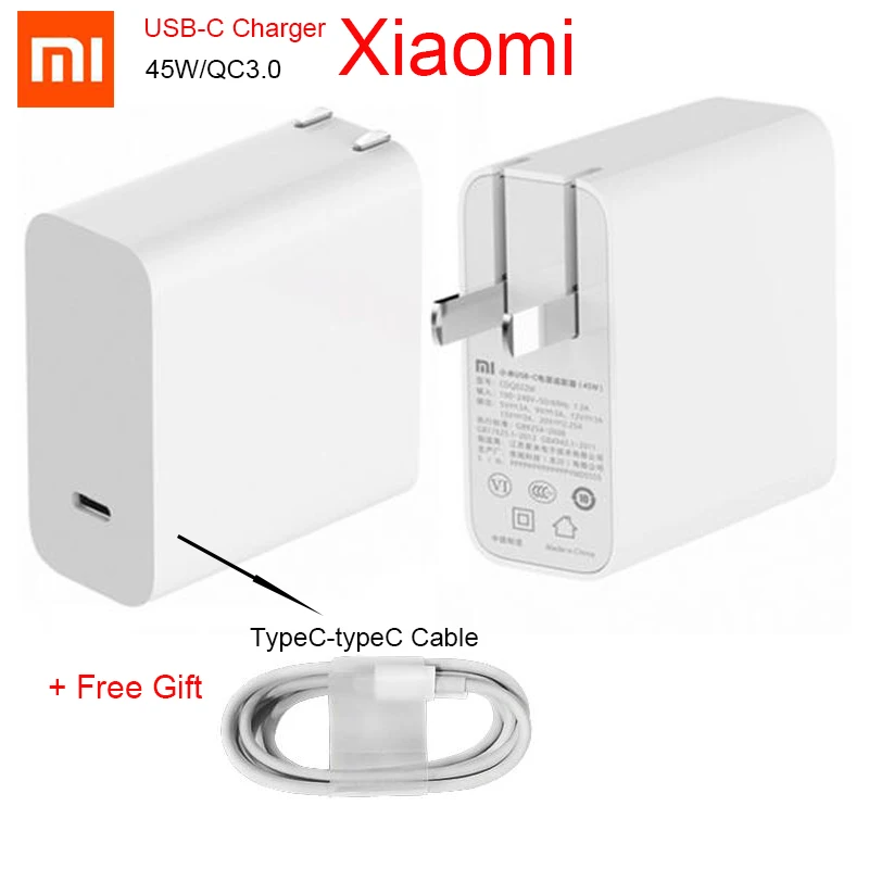 Оригинальное зарядное устройство Xiaomi 45W Mi 65w USB C выходная скорость розетка