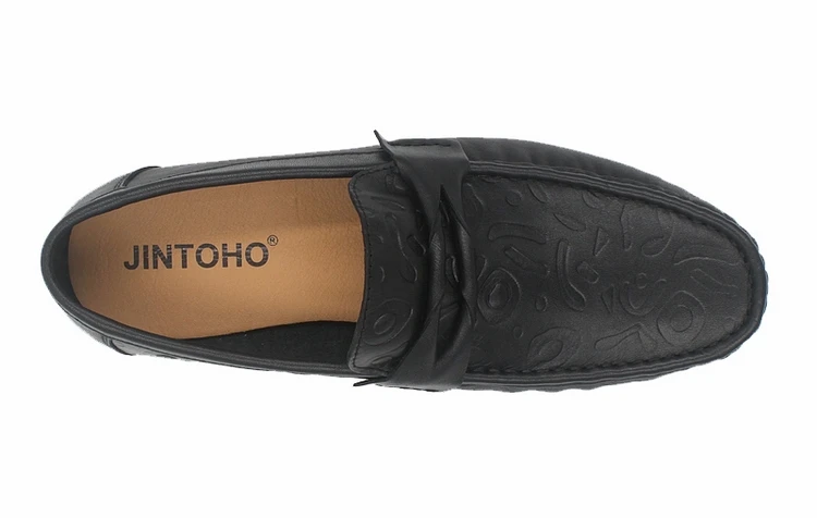 JINTOHO/Лоферы большого размера; повседневная обувь из натуральной кожи; брендовая мужская кожаная обувь; черные мужские водонепроницаемые мокасины; дизайнерские туфли для мужчин