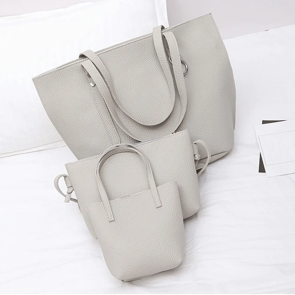 Xiniu 3 шт. женская сумка с рисунком личи, Высококачественная кожаная сумка-мессенджер на плечо с сумочкой, клатч, кошелек, Повседневная модная сумочка