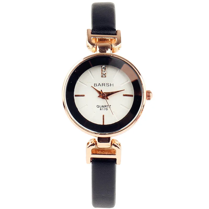 Fashionstyle imple циферблат кожа часы Женское платье часы минималистский стильный небольшой свежий кварцевые женские часы часов montre femme