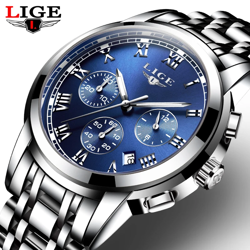 Prix pour 2017 Nouvelles Montres Hommes Marque De Luxe LIGE Chronographe Hommes Montres de Sport Étanche En Acier Plein de Quartz Hommes Montre Relogio Masculino Prix pour 2017 Nouvelles Montres Hommes Marque De Luxe LIGE Chronographe Hommes Montres de Sport Étanche En Acier Plein de Quartz Hommes Montre Relogio Masculino