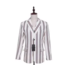 Новые мужские повседневные блейзеры, куртки, черные, красные, в полоску, с узорами, шерсть, облегающие, английские, деловые, свадебные мужские костюмы, пальто, размер XS-4XL на заказ