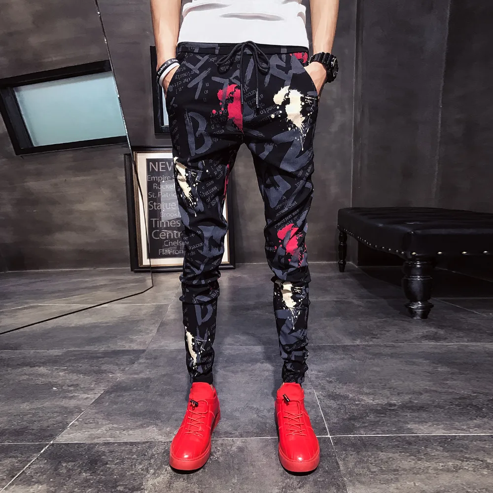 

Men Clothes 2020 Summer New Harem Pants Men Slim Fit Casual Men Floral Pants Drawstring Young Mens Joggers Hip Hop Trousers 33