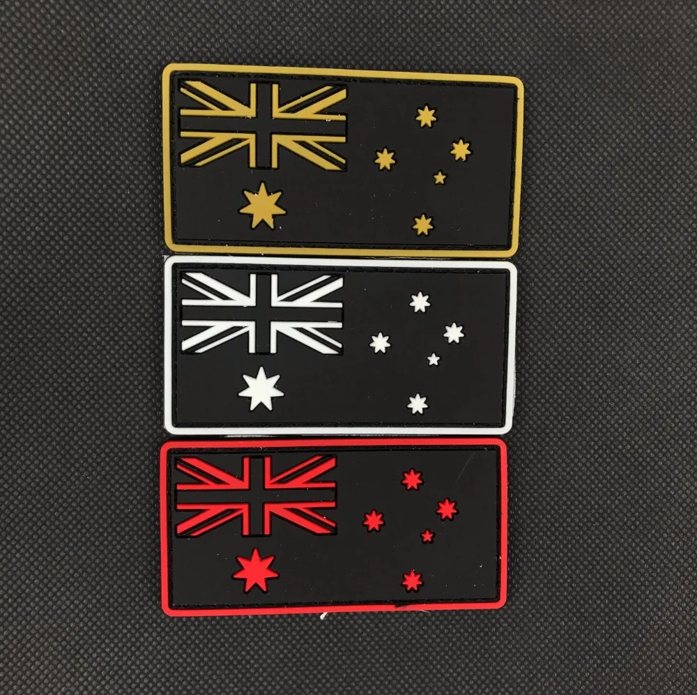 20pcs Rubber Australia Flag Patch 3D PVC Tactical Patch Hook Morale