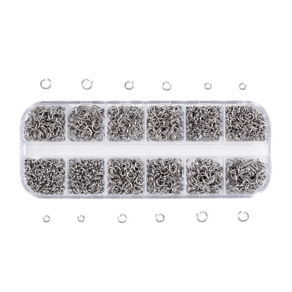 

Mixed Silver Color 304 Stainless Steel Jump Rings Jumpirings for Jewelry Making Findings 4~6x0.7~0.8mm about 10g/2compartment
