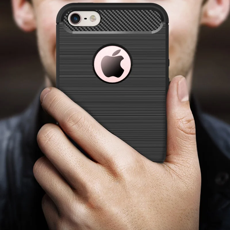 for iPhone 5/5 s/SE Mobile Phone Bag Case Carbon Fibre Brushed TPU Cover Shell Cases SE/5s/5 - Hot Selling | Мобильные телефоны и