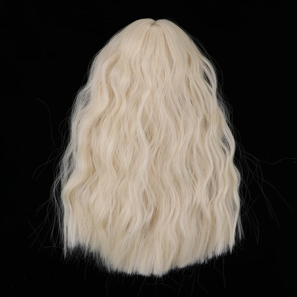 1/4 BJD Long Loose Wave Wig Hairpiece for Dollfie MSD DZ Dolls Clothes Decor Kits Light Gold